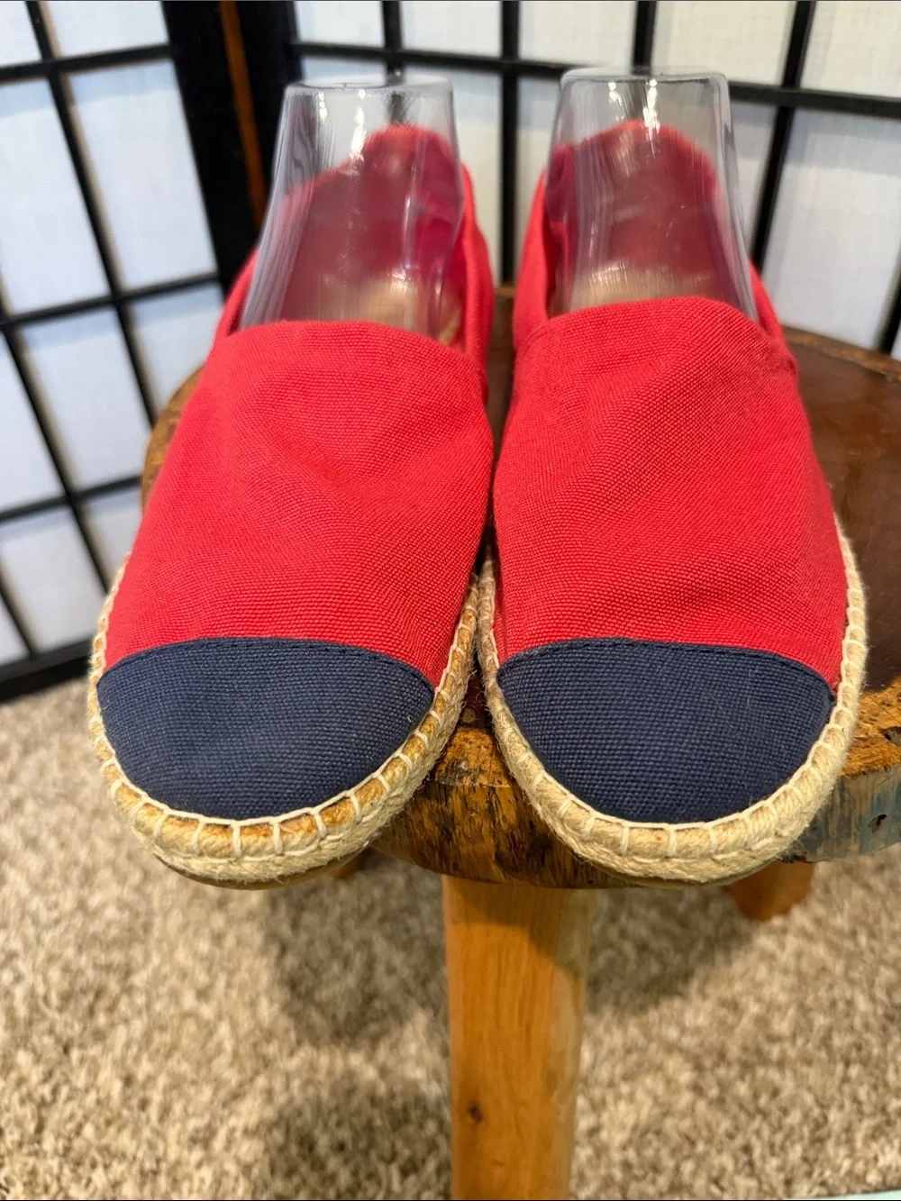 Pour La Victoire Red & Blue Espadrille-Style Slip-On EUC 9.5